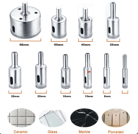 Fúrógépbe Fogható Burkolólap Lyukfúró Készlet – 10 Darabos Szett, 6-68 mm Méretekkel