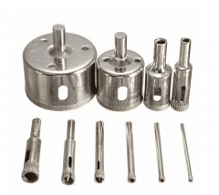 Fúrógépbe Fogható Burkolólap Lyukfúró Készlet – 10 Darabos Szett, 6-68 mm Méretekkel - Image 5